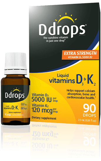 Ddrops<sup>®</sup> Liquid Vitamin D3 5000 IU with K2